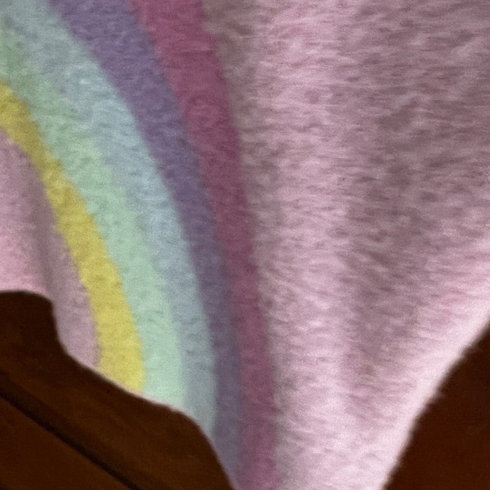 Hot Topic Pink Fuzzy Crop Tank with Rainbow - Picture 4 of 4
